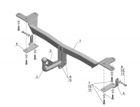 Фаркоп SZ 08 для SUZUKI Grand Vitara 3d 2005-, Автос, нагрузка 1600/75 кг. С подрезкой бампера от магазина ФаркопРос